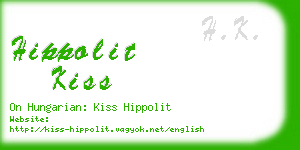 hippolit kiss business card